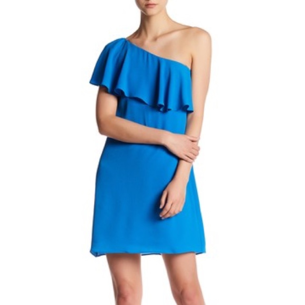 NWT Maggy London Nordstrom Sea Blue Ruffle Dress $128